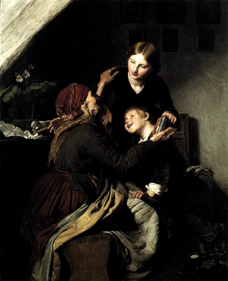 Ferdinand Georg Waldmüller - The Grandmother's Birthday - WGA25421