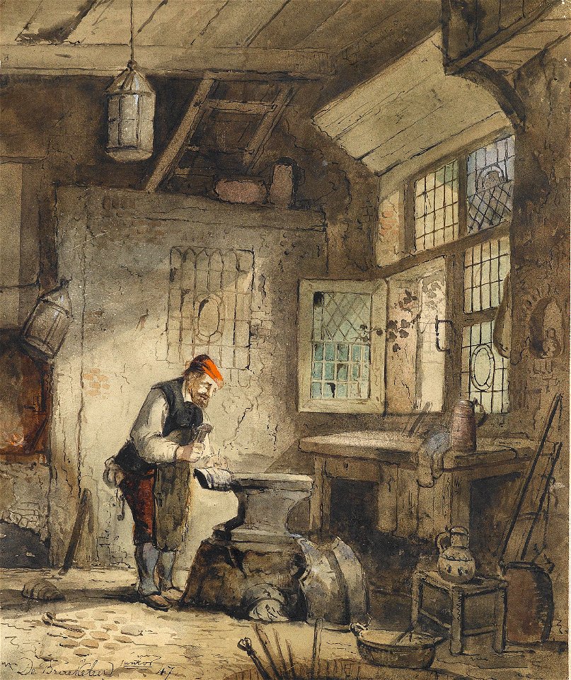 Ferdinand II de Braekeleer Schmied in der Werkstatt