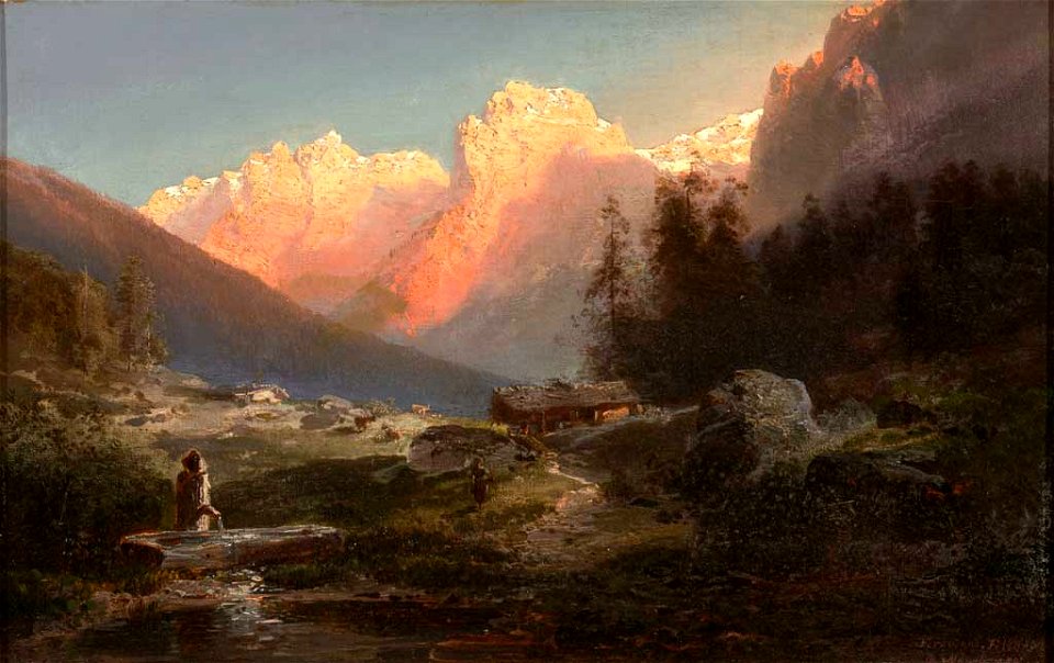 Ferdinand Feldhütter Gebirgslandschaft am Morgen