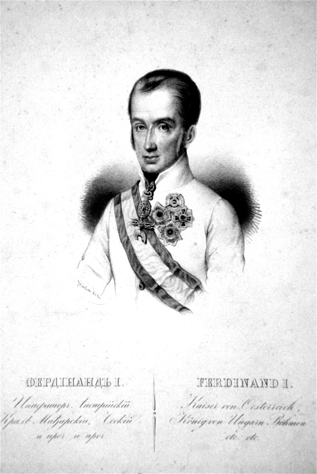 Ferdinand I., Kaiser von Österreich Litho