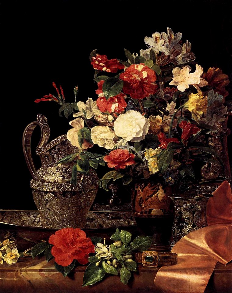 Ferdinand Georg Waldmüller - Bouquet in an Attic Bell Crater - WGA25418
