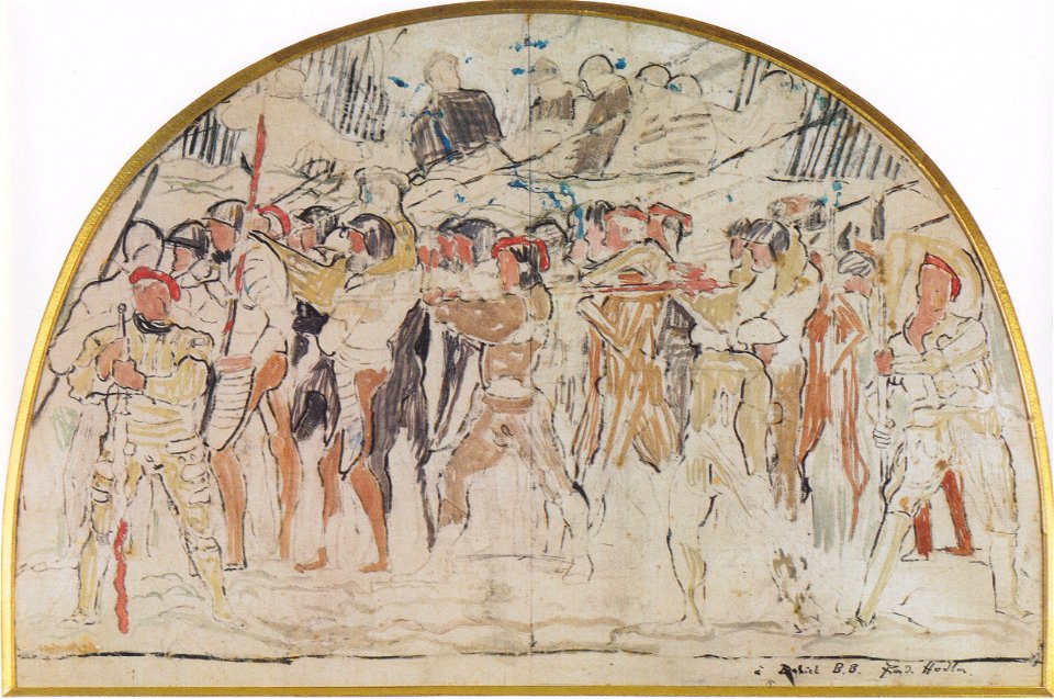 Hodler - Kompositionsstudie zum Rückzug von Marignano - ca1897