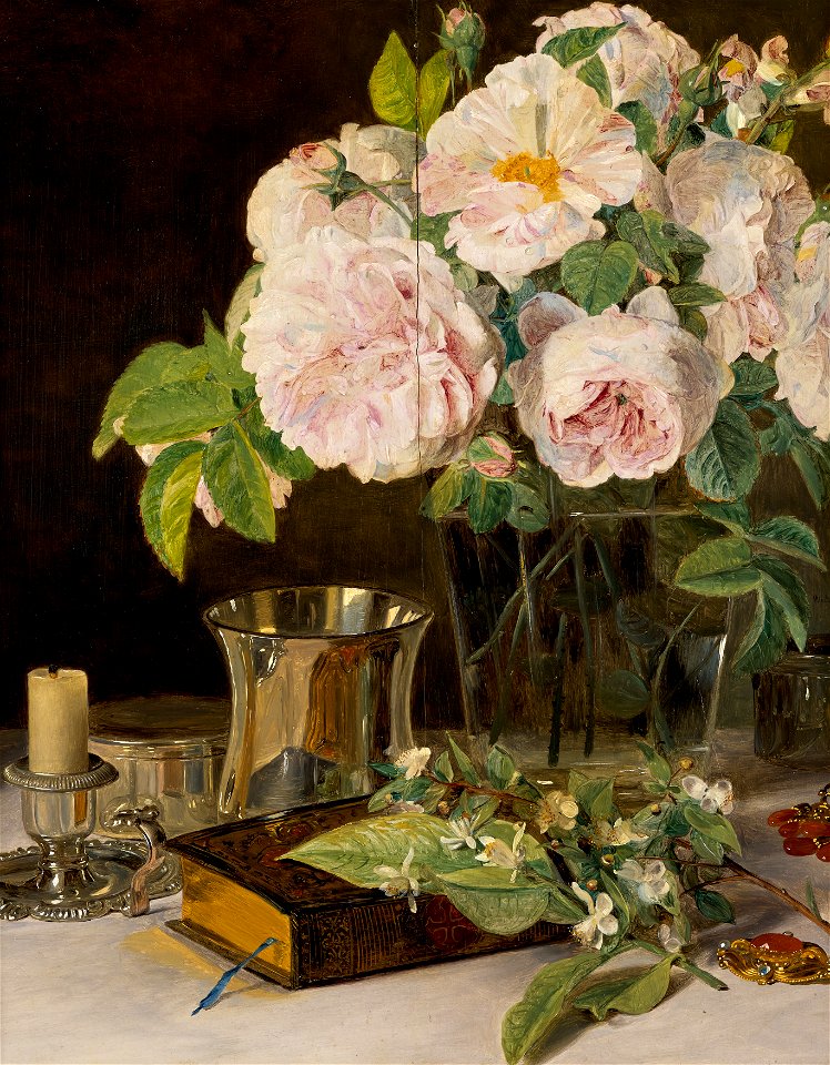 Ferdinand Georg Waldmüller - Rosen im Glas - 2332 - Österreichische Galerie Belvedere