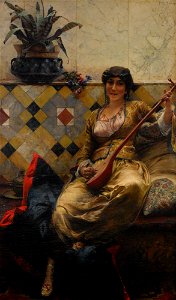 Ferdinand Max Bredt - Serenade im Harem. Free illustration for personal and commercial use.