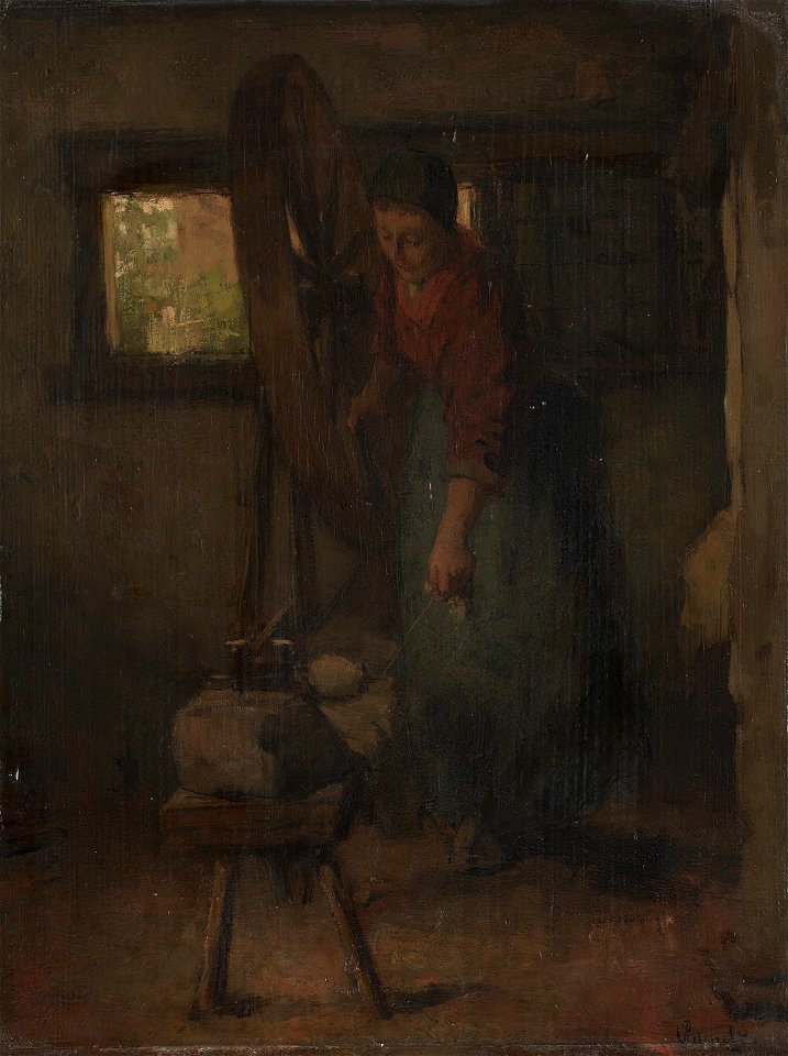 Ferdinand Oldewelt - Vrouw met spinnewiel - SA 1924 - Amsterdam Museum