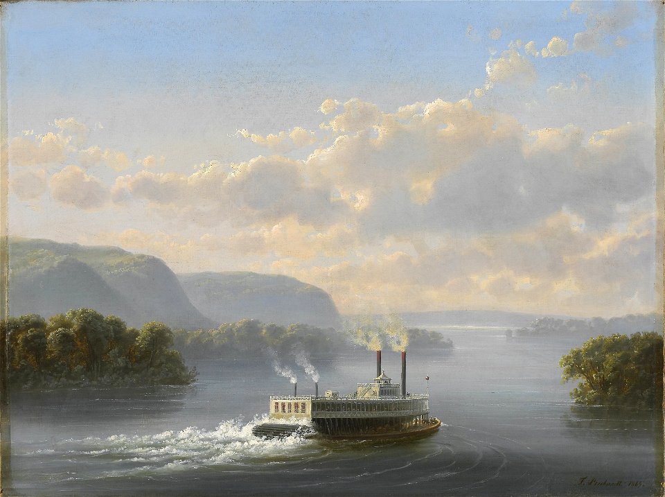 Ferdinand Richardt - Steamwheeler on the Upper Mississippi - 2004.211 - Minneapolis Institute of Arts