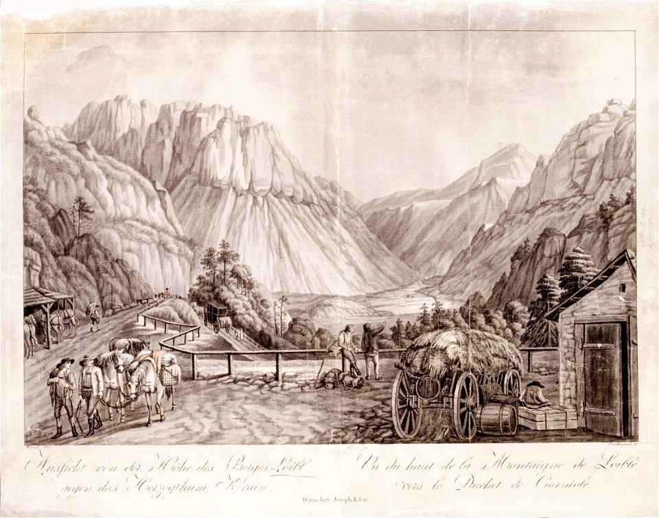 Ferdinand Runk - Prehod čez Ljubeljski prelaz na Kranjsko