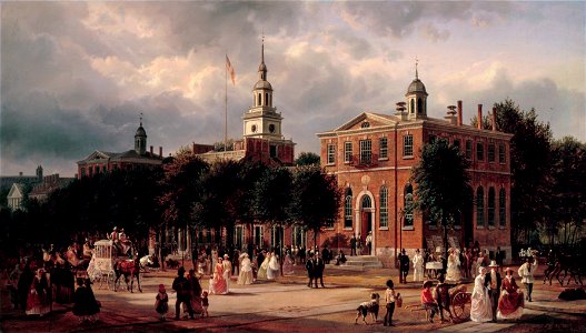Ferdinand Richardt - Independence Hall in Philadelphia - Google Art Project. Free illustration for personal and commercial use.