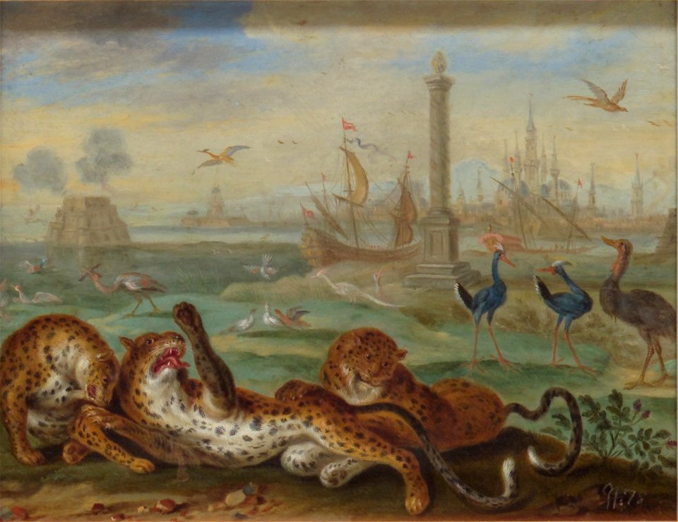 Ferdinand van Kessel - Ansichten aus den vier Weltteilen mit Szenen von Tieren, Batavia - GG 3026 - Kunsthistorisches Museum