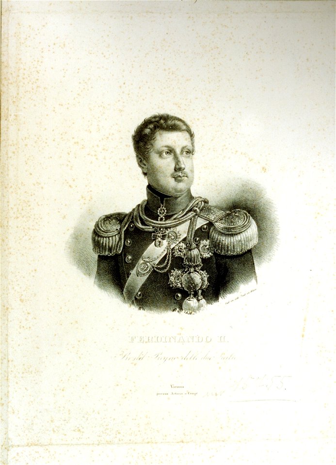 Ferdinand II. König beider Sizilien Litho