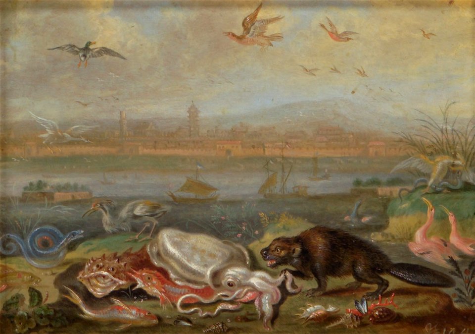 Ferdinand van Kessel - Ansichten aus den vier Weltteilen mit Szenen von Tieren, Kanton in China - GG 3020 - Kunsthistorisches Museum