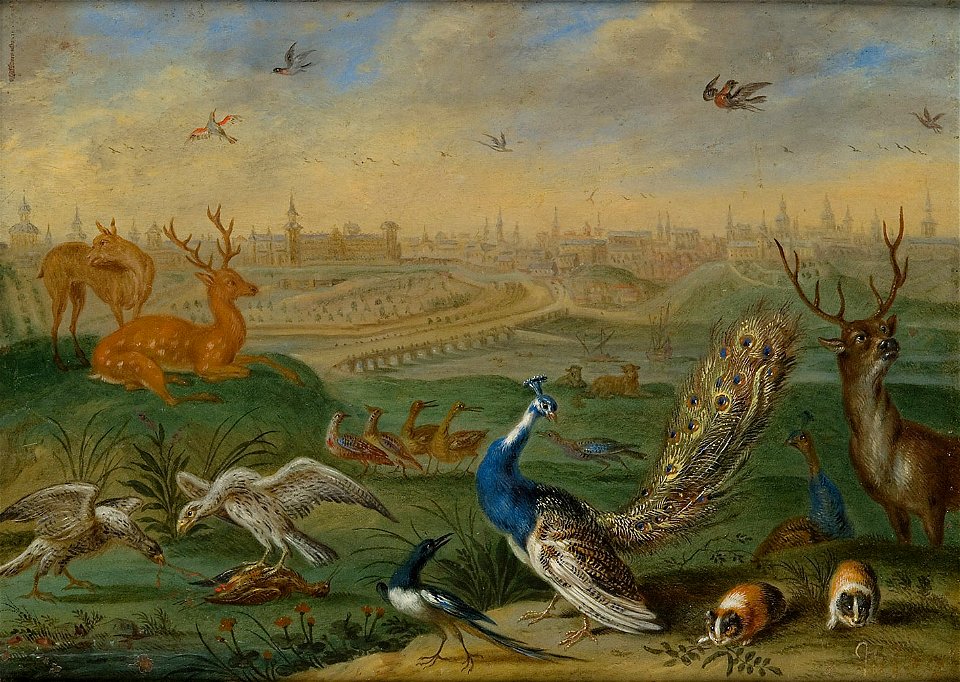 Ferdinand van Kessel - Ansichten aus den vier Weltteilen mit Szenen von Tieren, Madrid - GG 3034 - Kunsthistorisches Museum