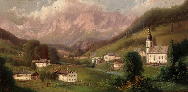Ferdinand Lepié Dorf in den Alpen