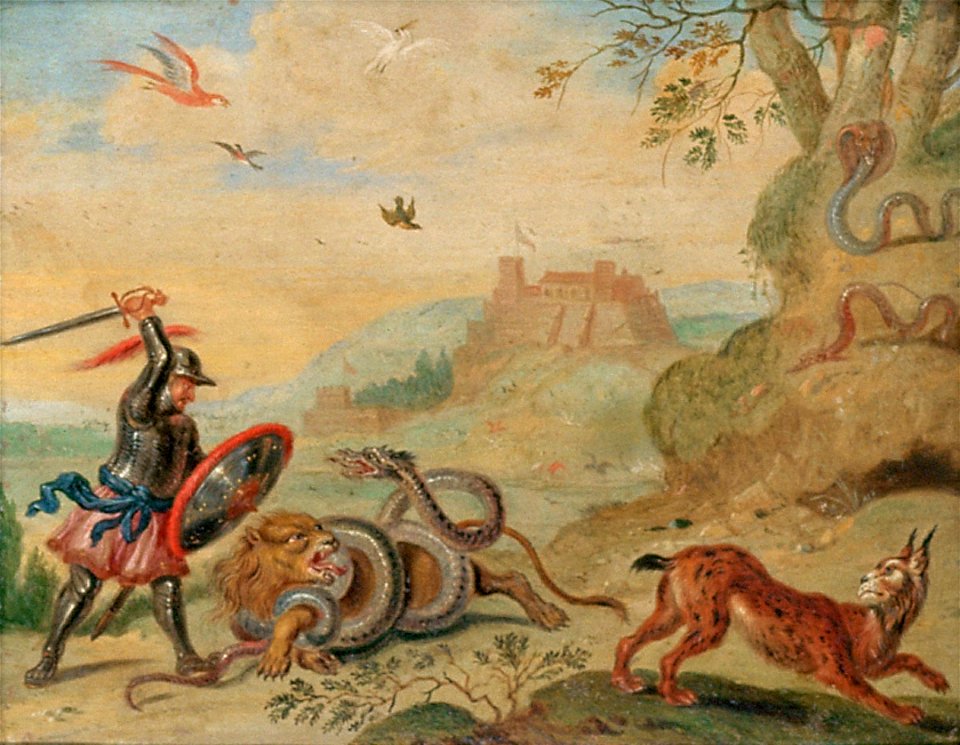 Ferdinand van Kessel - Ansichten aus den vier Weltteilen mit Szenen von Tieren, Guarmen - GG 3016 - Kunsthistorisches Museum