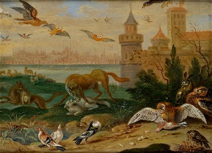 Ferdinand van Kessel - Ansichten aus den vier Weltteilen mit Szenen von Tieren, Konstantinopel - GG 3043 - Kunsthistorisches Museum