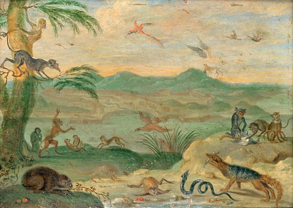 Ferdinand van Kessel - Ansichten aus den vier Weltteilen mit Szenen von Tieren, Santiago - GG 3039 - Kunsthistorisches Museum