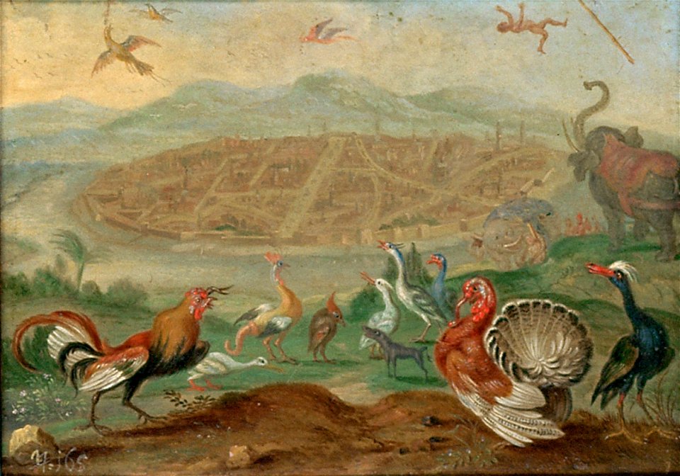 Ferdinand van Kessel - Ansichten aus den vier Weltteilen mit Szenen von Tieren. Iudia in Siam - GG 3037 - Kunsthistorisches Museum