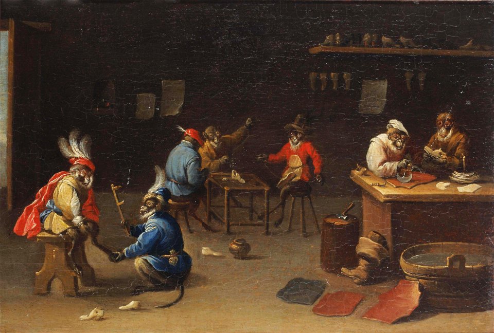 Ferdinand van Kessel - Monkeys in a cobbler and a shoe shop