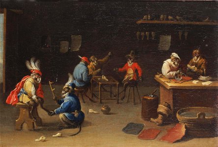 Ferdinand van Kessel - Monkeys in a cobbler and a shoe shop