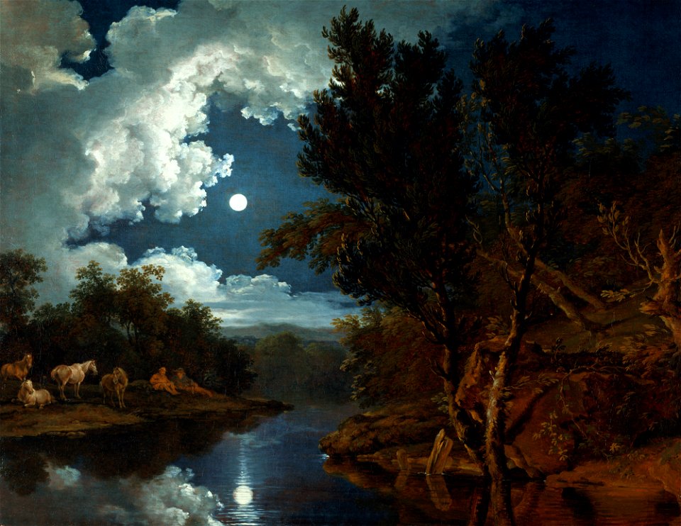 Ferdinand von Kobell - Flußlandschaft im Mondlicht - G 17867 - Lenbachhaus