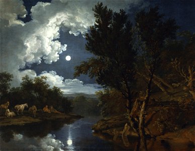 Ferdinand von Kobell - Flußlandschaft im Mondlicht - G 17867 - Lenbachhaus