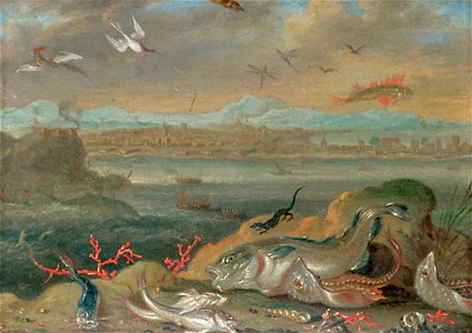 Ferdinand van Kessel - Ansichten aus den vier Weltteilen mit Szenen von Tieren, Callao (Peru) - GG 3023 - Kunsthistorisches Museum