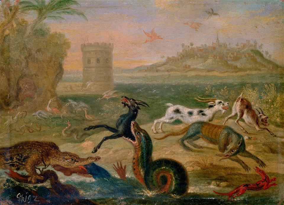 Ferdinand van Kessel - Ansichten aus den vier Weltteilen mit Szenen von Tieren, Olinda (Pernambuco, Brasilien) - GG 3038 - Kunsthistorisches Museum