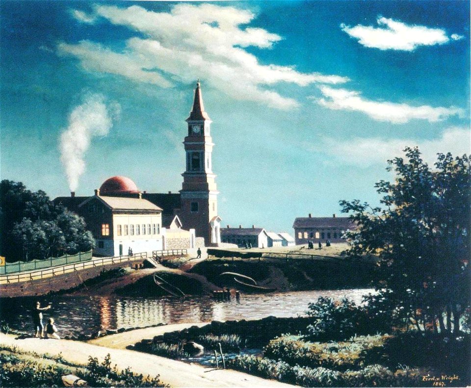 Ferdinand von Wright, Kuutamonäkymä Oulusta