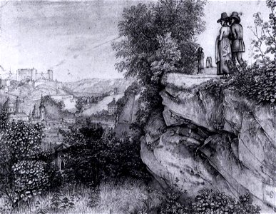 Ferdinand Olivier - View of Salzburg and the Hohensalzburg Fortress fom the Mönschberg - WGA16641