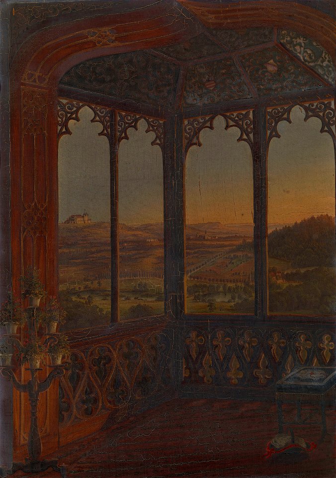 Ferdinand Zschäck (1801-77) - A View of Coburg from a Window of Schloss Callenberg - RCIN 402505 - Royal Collection
