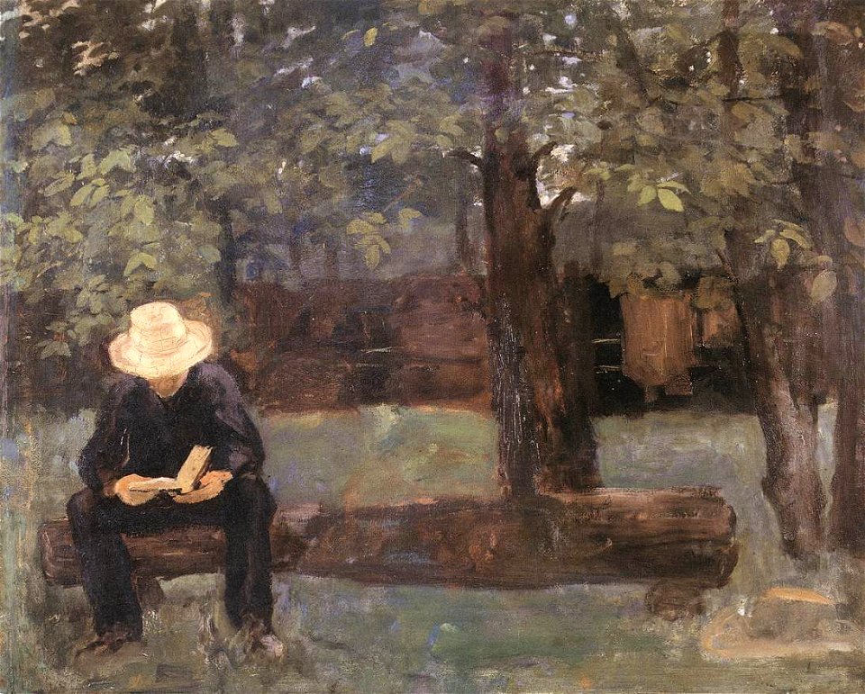 Ferenczy, Károly - Man Sittings on a Log (1895)