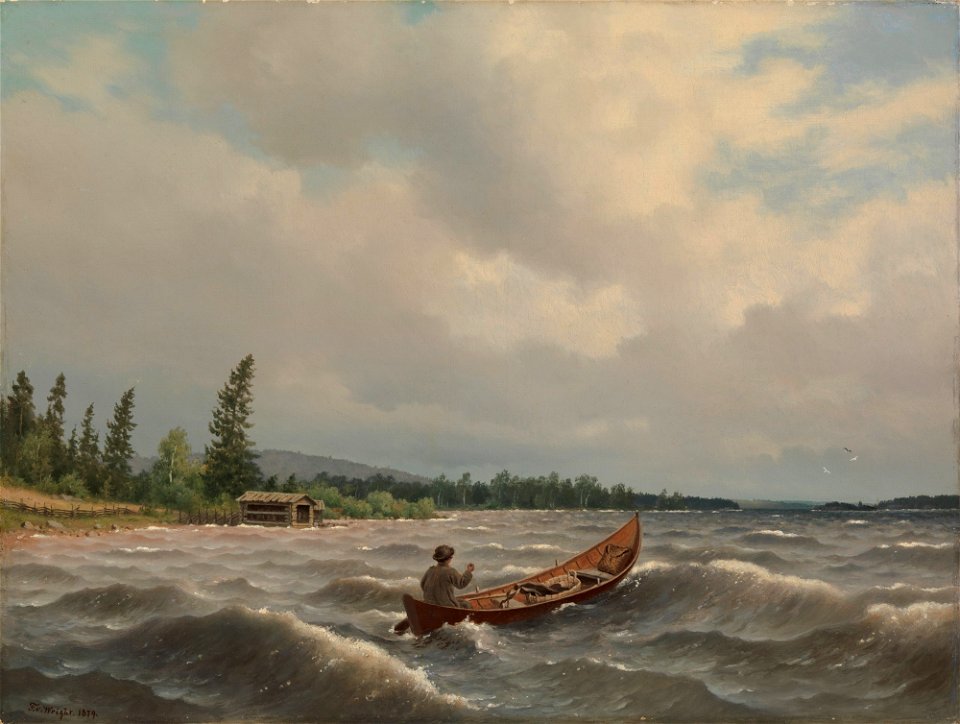 Ferdinand von Wright - A Savo Boat on a Lake - A III 2392 - Finnish National Gallery