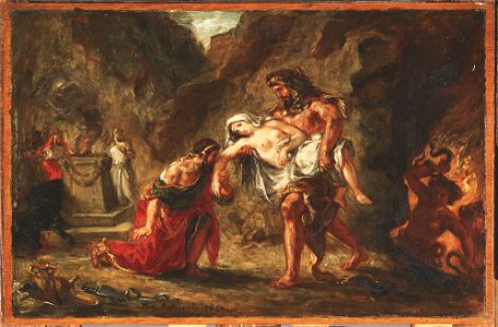 Ferdinand-Victor-Eugène Delacroix - Hercules and Alcestis - Google Art Project