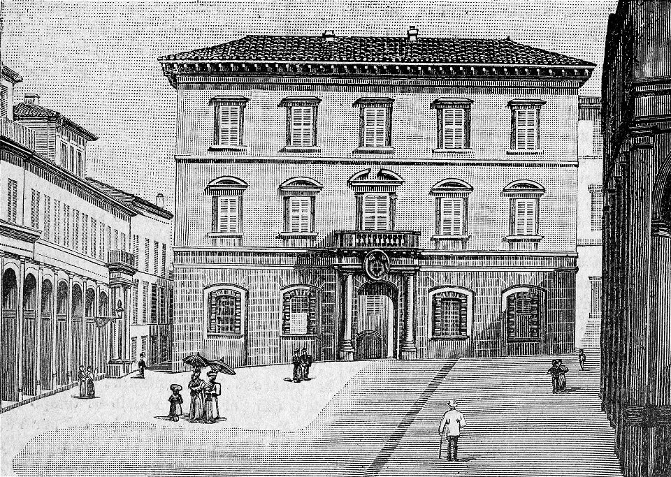 Fermo – Palazzo della Sottoprefettura (xilografia)