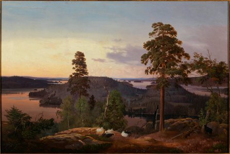 Ferdinand von Wright - Näköala Haminalahdelta (1853)