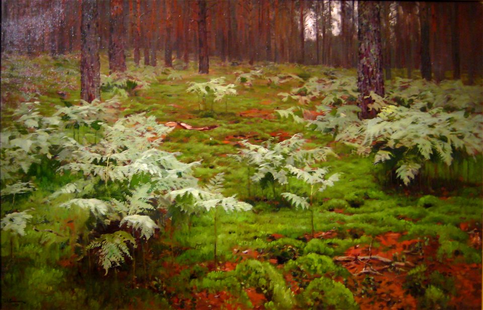 Fern in forest by I. Levitan (1895, N. Novgorod)