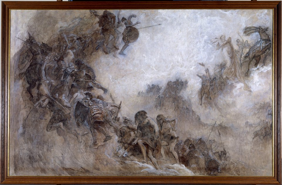 Fernand Cormon - Esquisse pour le plafond de l'amphithéâtre de paléontologie du Museum d'histoire naturelle de Paris - PDUT1396 - Musée des Beaux-Arts de la ville de Paris