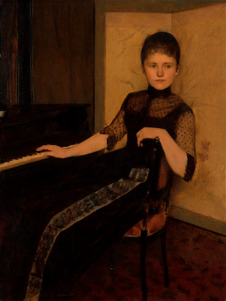 Fernand Khnopff - Portret van jonkvrouwe Maria Francisca Louisa Dommer van Poldersveldt (Ubbergen 1848 - 1925 ’s-Hertogenbosch) - SK-A-5043 - Rijksmuseum