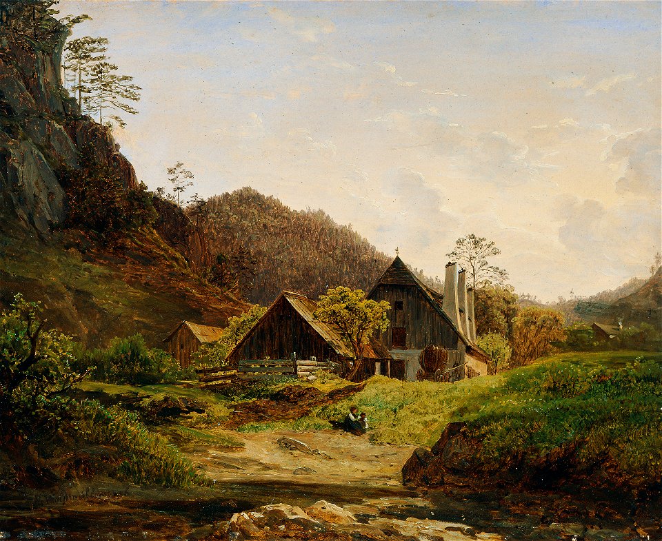 Ferdinand Waldmüller - Landschaft mit Hammerschmiede - 6311 - Österreichische Galerie Belvedere