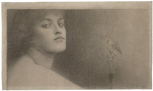 Fernand Khnopff - Study for l'Offrande (The Offering), 1891 - Google Art Project. Free illustration for personal and commercial use.
