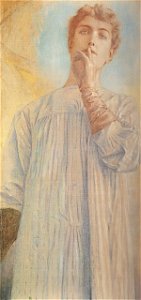 Fernand Khnopff, Silence, 1890, Royal Museums of Fine Arts, Brussels, Belgium. Free illustration for personal and commercial use.