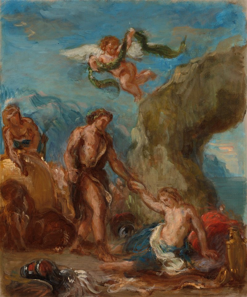 Ferdinand-Victor-Eugène Delacroix - Bacchus and Ariadne (Sketch for Autumn of The Four Seasons) - 1994.61 - Fogg Museum