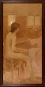 Fernand Pelez - Danseuse dans sa loge, assise profil droit - PPP4958 - Musée des Beaux-Arts de la ville de Paris. Free illustration for personal and commercial use.