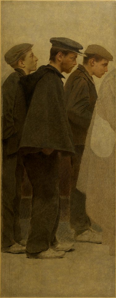 Fernand Pelez - La Bouchée de pain , trois jeunes hommes de profil - PPP3692(1) - Musée des Beaux-Arts de la ville de Paris