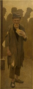 Fernand Pelez - La Bouchée de pain , vieil homme en haillons, de face, tenant un morceau de pain - PPP3692(9) - Musée des Beaux-Arts de la ville de Paris. Free illustration for personal and commercial use.