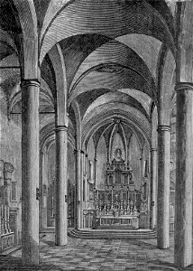 Fermo – Interno di San Francesco (xilografia)
