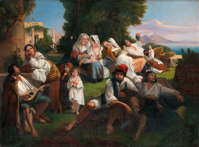 Ferenc Balassa - Nedelné odpoludnie pri Neapoli - M 153 - Ernest Zmeták Art Gallery