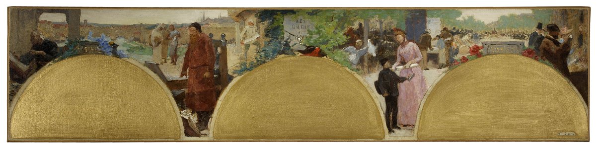 Fernand Cormon - Esquisse pour l'Hôtel de Ville de Paris , Histoire de l'écriture, temps modernes - PPP3933 - Musée des Beaux-Arts de la ville de Paris