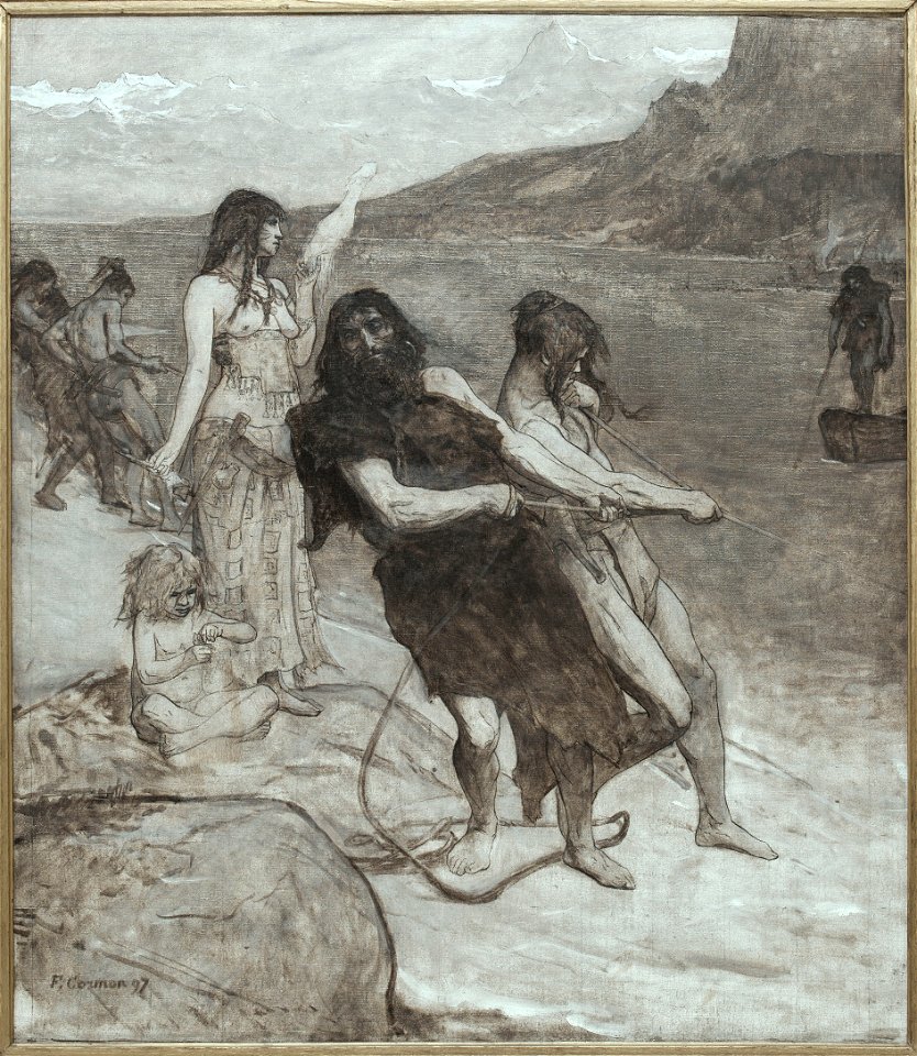 Fernand Cormon - La pêche, esquisse pour l'amphithéâtre de paléontologie du Museum d'histoire naturelle de Paris - PDUT1394 - Musée des Beaux-Arts de la ville de Paris