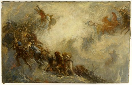 Fernand Cormon - Esquisse pour l'amphithéâtre de paléontologie du Museum d'histoire naturelle de Paris , les Races humaines (Plafond) - PDUT1805 - Musée des Beaux-Arts de la ville de Paris